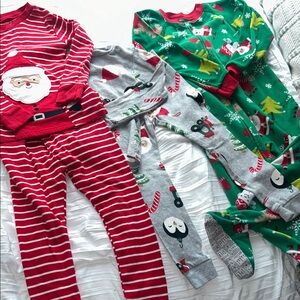 Festive 4T Holiday Christmas Pajama bundle of 3 Set